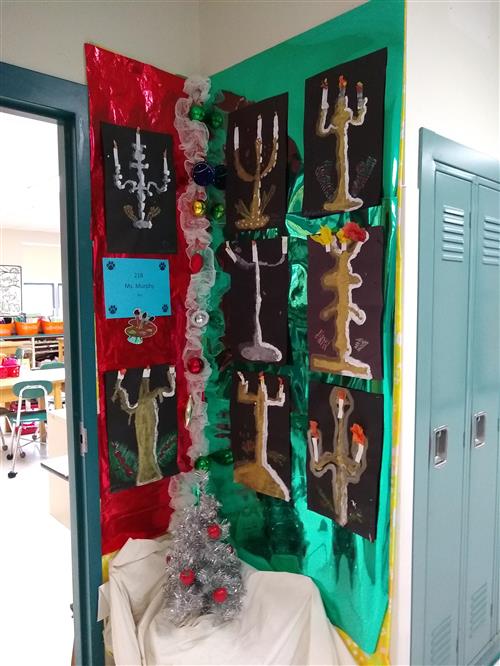 art candelabras in doorway 