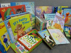 shelves of children's books